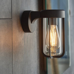 Luminosa Lighting Luminosa Benevento Outdoor Wall Lamp Matt Black Finish & Clear Glass Ip44 - thumbnail 7
