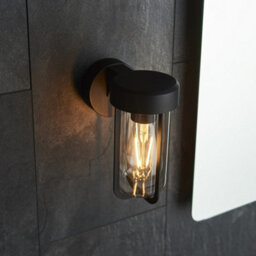 Luminosa Lighting Luminosa Benevento Outdoor Wall Lamp Matt Black Finish & Clear Glass Ip44 - thumbnail 6
