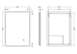 Royal Bathrooms Ambient 700 X 500mm Rectangular Bathroom Mirror Led Illuminated - Anti Fog - thumbnail 3