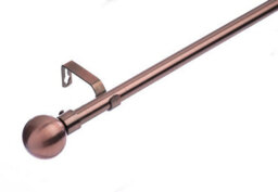 Lister Cartwright 19 mm Extendable Metal Curtain Poles, Antique Copper (Ball Finials, 120 - 210 Cm) - thumbnail 1
