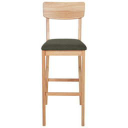 Beliani Set Of 2 Bar Chairs Ambler Light Brown/ Green - thumbnail 4
