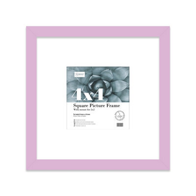 "4X4"" Lilac Picture Frame - 4X4"" Square Frame With 2X2"" Mount For 4X4""/2X2"" Pictures Moderrn Style Thin Edge, 1 Pack" - image 1