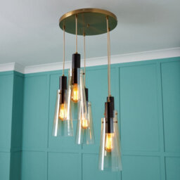 Litecraft Visconte Atrani Champagne With Ombre Shades 5 Light Ceiling Pendant - thumbnail 1
