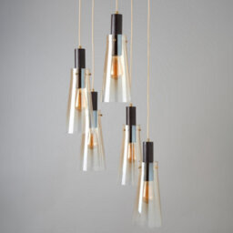 Litecraft Visconte Atrani Champagne With Ombre Shades 5 Light Ceiling Pendant - thumbnail 4