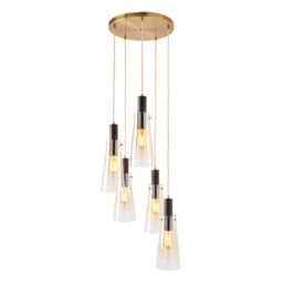 Litecraft Visconte Atrani Champagne With Ombre Shades 5 Light Ceiling Pendant - thumbnail 2