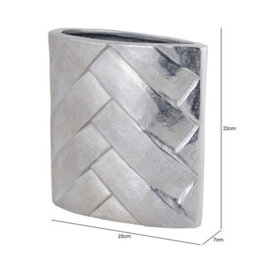 Vanity Living 22Cm Nickel Metal Vase, Modern Aluminium Decorative Vase For Living Room - thumbnail 2