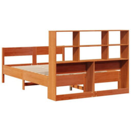 Berkfield Bookcase Bed Without Mattress Wax Brown 160X200Cm Solid Wood Pine - thumbnail 6