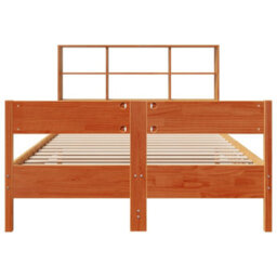 Berkfield Bookcase Bed Without Mattress Wax Brown 160X200Cm Solid Wood Pine - thumbnail 4