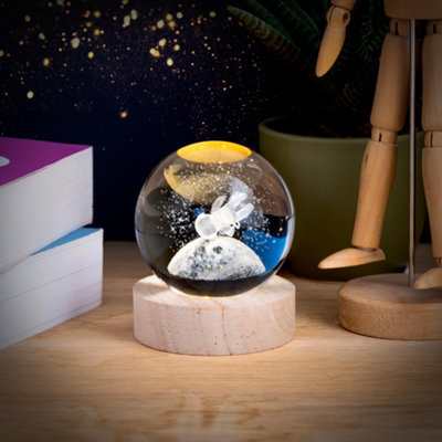 Cuqoo Led Crystal Ball Lamp 6Cm 3D Engraved Astronaut Night Light With Usb Or Battery Base Unique Gift & Home Decor Light - image 1