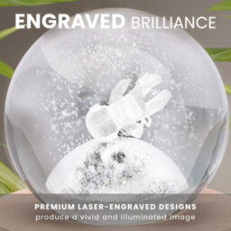 Cuqoo Led Crystal Ball Lamp 6Cm 3D Engraved Astronaut Night Light With Usb Or Battery Base Unique Gift & Home Decor Light - thumbnail 6