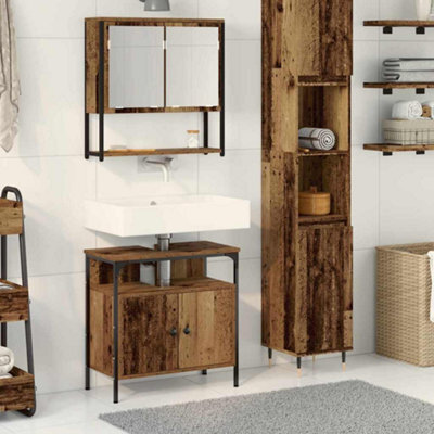 Walplus Bathroom Furniture Set With Storage 2 Pcs Brown 60 X 30 X 60 Cm - image 1