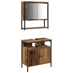 Walplus Bathroom Furniture Set With Storage 2 Pcs Brown 60 X 30 X 60 Cm - thumbnail 2
