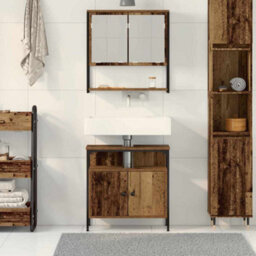 Walplus Bathroom Furniture Set With Storage 2 Pcs Brown 60 X 30 X 60 Cm - thumbnail 4
