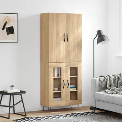 Berkfield Highboard Sonoma Oak 69.5X34X180 Cm Engineered Wood - image 1