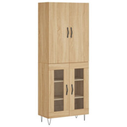 Berkfield Highboard Sonoma Oak 69.5X34X180 Cm Engineered Wood - thumbnail 2