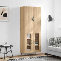 Berkfield Highboard Sonoma Oak 69.5X34X180 Cm Engineered Wood - thumbnail 1