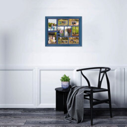AK Frames 20X16 Navy Blue Classic Multi Photo Frame With Blue Mount - Holds 9 Apertures (2X) 7X5, (7X) 6X4 Photos - thumbnail 3