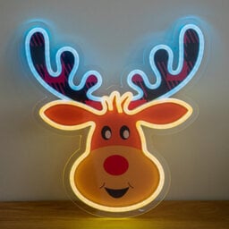 Samuel Alexander 35Cm Light Up Rudy Reindeer Christmas Decoration Usb Led Neon Sign - thumbnail 9