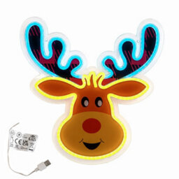 Samuel Alexander 35Cm Light Up Rudy Reindeer Christmas Decoration Usb Led Neon Sign - thumbnail 8