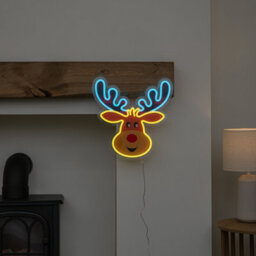 Samuel Alexander 35Cm Light Up Rudy Reindeer Christmas Decoration Usb Led Neon Sign - thumbnail 3