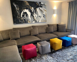Beautiful Beanbags Luxury Plush Velvet Beanbag Cube Footstool Large Pouffe Bean Bags - Magenta - thumbnail 2