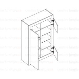 Modern Sideboard Display Cabinet Cupboard Tv Stand Living Room High Gloss Doors - Black - thumbnail 6