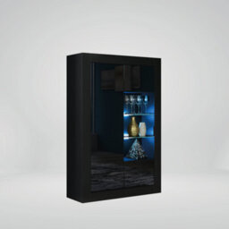 Modern Sideboard Display Cabinet Cupboard Tv Stand Living Room High Gloss Doors - Black - thumbnail 4