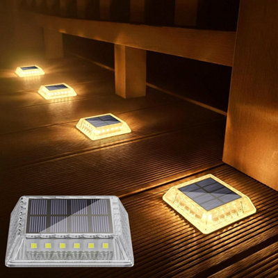 Soslina Solar Decking Lights, Ground Outdoor Garden, Powered Step Waterproof, For Sidewalk Runway Fence Patio Pathway Driveway