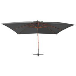 Walplus Cantilever Garden Parasol With Wooden Pole 400X300 Cm Anthracite - thumbnail 2