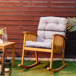 Living And Home Gray Tri-Fold 3D Indoor/outdoor Leisure Patio Chair Cushion 110Cm W X 55Cm D - thumbnail 3