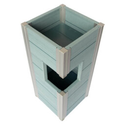 Winawood Wood Effect Pillar Planter - Powder Blue - thumbnail 3