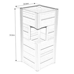 Winawood Wood Effect Pillar Planter - Powder Blue - thumbnail 5