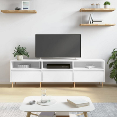 Vidaxl Tv Cabinet White 150X30X44.5 Cm Engineered Wood - image 1