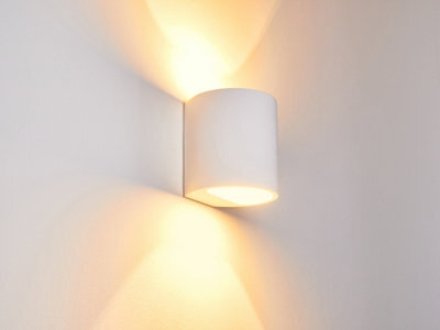 Harper Living Ceramic Cylinder Wall Light, Up/down White Paintable G9 Socket (No Bulb) - image 1