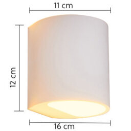 Harper Living Ceramic Cylinder Wall Light, Up/down White Paintable G9 Socket (No Bulb) - thumbnail 6
