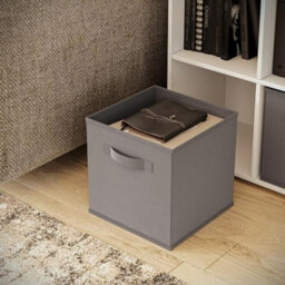 Urbn-Living Urbnliving Asymmetrical 8 Cube White Bookcase Storage Unit With 3 Fabric Drawer Inserts- Grey - thumbnail 5