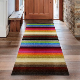 The Rugs Alya Collection Washable Rugs & Runners Striped Design In Multicolour   117M - thumbnail 3