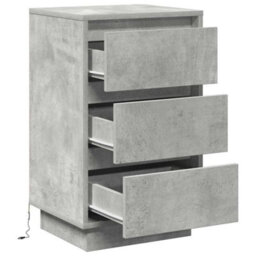 Berkfield Modern Bedside Cabinet With Led Concrete Grey 39X34.5X65 Cm Engineered Wood - thumbnail 5