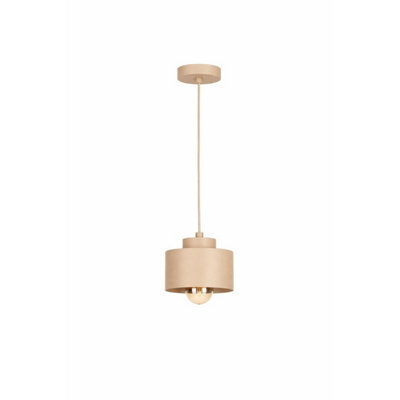 Luminosa Lighting Luminosa Simply Slim Pendant Ceiling Light Beige 1X E27 - image 1