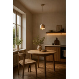 Luminosa Lighting Luminosa Simply Slim Pendant Ceiling Light Beige 1X E27 - thumbnail 2