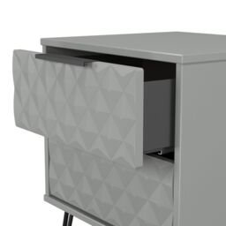 Anzio Matt Dusk Grey 2 Drawer Non-Extendable Bedside Table (H)574mm (W)450mm (D)395mm - thumbnail 5