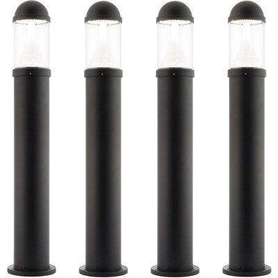 4 Pack Outdoor Bollard Post Light - 20W Cct Led Module - Textured Black Finish - image 1