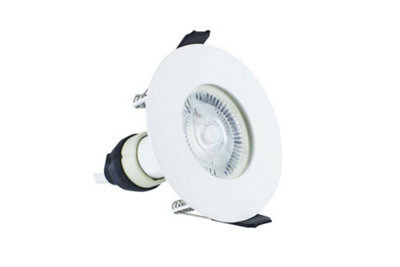 Luminosa Lighting Luminosa Led Ip65 Fire Rated Downlight Recessed Spotlight Gu10 Holder Matt White Ip65 - image 1
