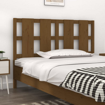 Berkfield Bed Headboard Honey Brown 145.5X4X100 Cm Solid Wood Pine - image 1