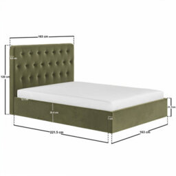 Flair Marley Buttoned Headboard Ottoman Bed Green Velvet Kingsize - thumbnail 7