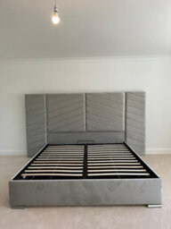Stratus Interiors Atlas Wide Headboard Gold & Silver Trim Bed Frame - Add Professional Assembly & Delivery- Super King - No Storage Type - thumbnail 5