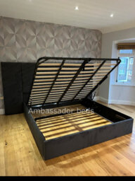 Stratus Interiors Atlas Wide Headboard Gold & Silver Trim Bed Frame - Add Professional Assembly & Delivery- Super King - No Storage Type - thumbnail 8