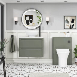 Royal Bathrooms Royal Bathroom Elmore 700mm Matt Green Wall Mounted Countertop Bathroom Vanity Unit 2 Drawer With Breeze Basin - thumbnail 5