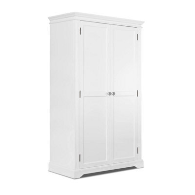Statement Furniture Gainsborough White Two Door Wardrobe With Crystal Handles - image 1