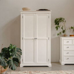 Statement Furniture Gainsborough White Two Door Wardrobe With Crystal Handles - thumbnail 3